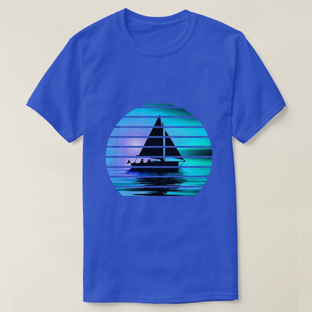 T-shirt Hommes Anniversaire Bateau coucher de soleil Papa  (Design devant)