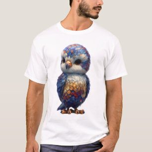 T-shirt Hommes au hibou prisme impasto inspiré de Van Gogh