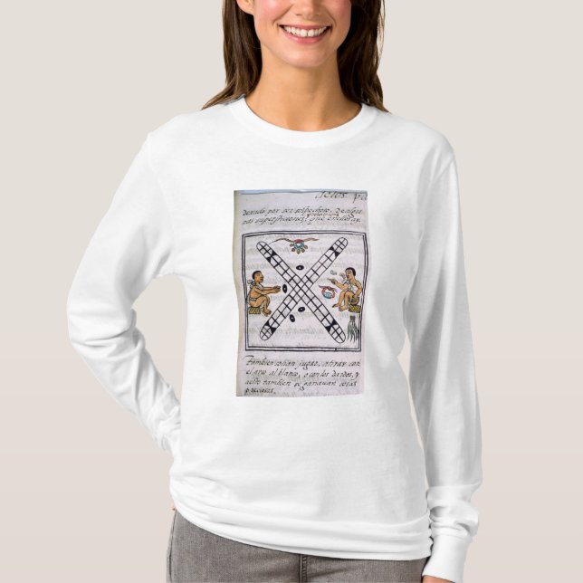 T-shirt Hommes aztèques jouant Patoli (Devant)