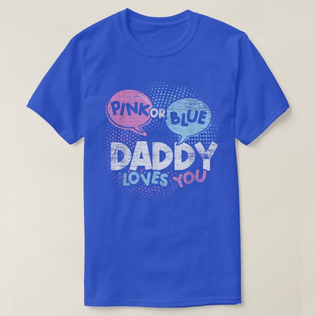 T-shirt Hommes Baby shower Papa Rose Ou Bleu Papa Vous Aim (Design devant)