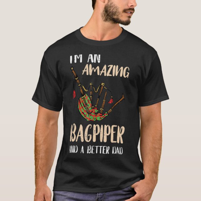 T-shirt Hommes Bagpipe Extraordinaire père homme père écos (Devant)