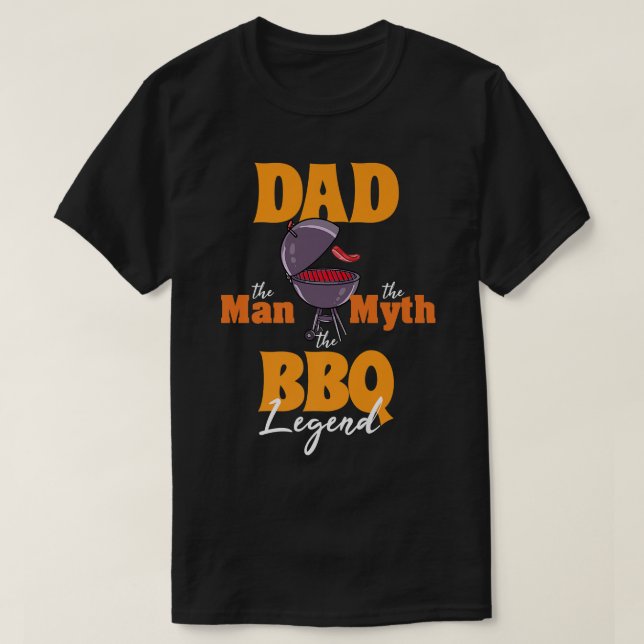 T-shirt Hommes BBQ Fumeur Papa Grill Grill Master Père (Design devant)