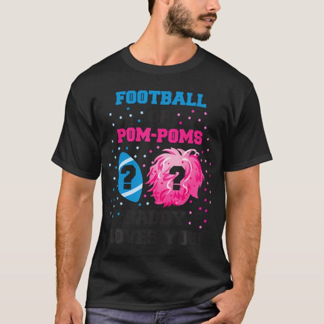 T-shirt Hommes Bébé Genre Révèle Chemise Football Ou Pom P (Devant)