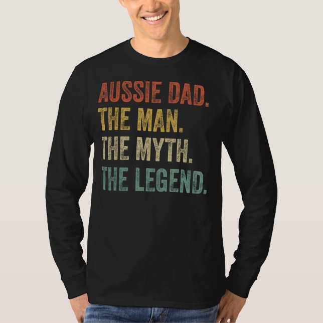 T-shirt Hommes Berger Australien Aussie Papa L'Homme Mythe (Devant)