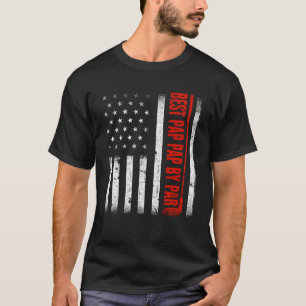 T-shirt Hommes Best Pap Pap Par Par American Flag Famille 