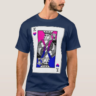T-shirt Hommes Bisexuel Roi Des Coeurs LGBQ Bi Pride Ally 