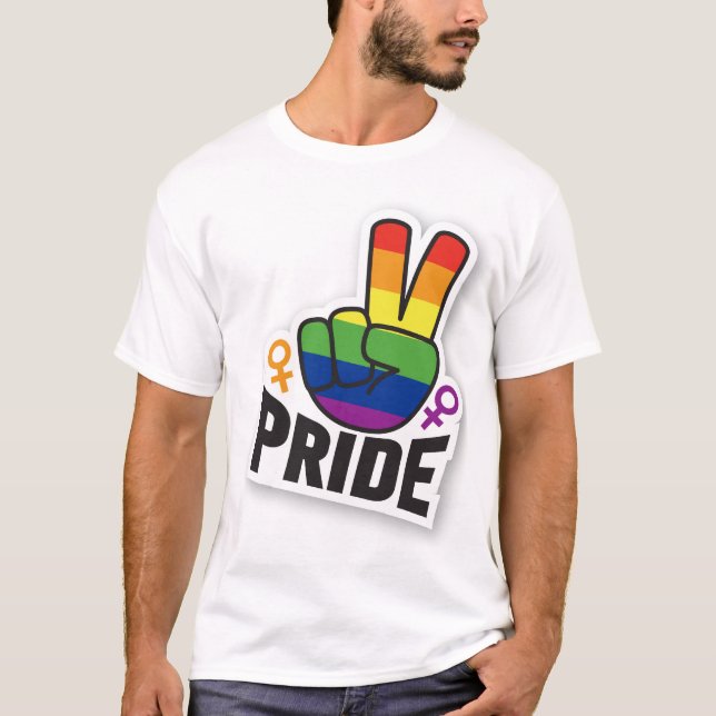 T-shirt Hommes blancs Pride Peace (Devant)