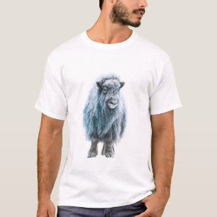 T-shirt Hommes Boeuf Musqué Hirsute Éthéré Frost Bleu