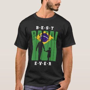 T-shirt Hommes Brasil Papai Avec Fille Fête des pères Brés