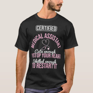 T-shirt Hommes Certifié Cute Stop Coeur Compétent Redémarr
