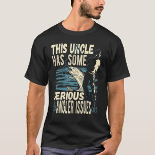 T-shirt Hommes Cet Oncle Sérieux Problèmes De Pêcheur Pois