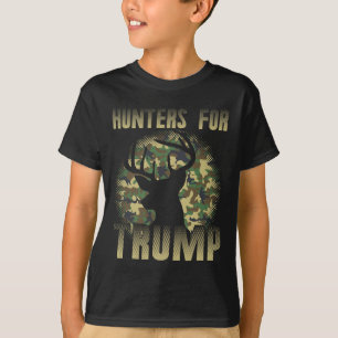 T-shirt Hommes Chasseurs De Cerfs Camo Pour Trump Chasse B