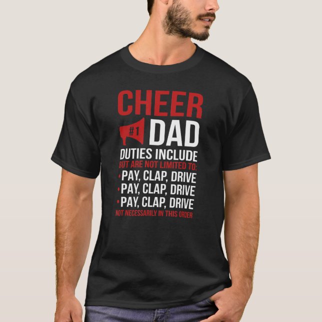 T-shirt Hommes Cheer Papa Fonctions Pom-pom girl Père Chee (Devant)