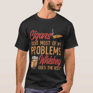 T-shirt Hommes Cigar fumeur Cigar Lover Drôle Whiskey Ciga