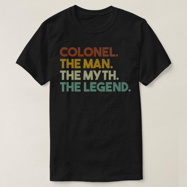 T-shirt Hommes Colonel Don The Man The Myth The Legend Vin (Design devant)