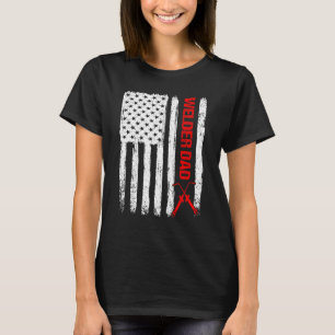 T-shirt Hommes Cool Fête des pères Américain Drapeau Welde