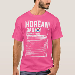 T-shirt Hommes Coréen Papa Nutrition Facts Fête des pères