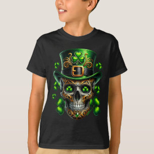 T-shirt Hommes Crâne Irlandais Trèfle Leprechaun Irlande S