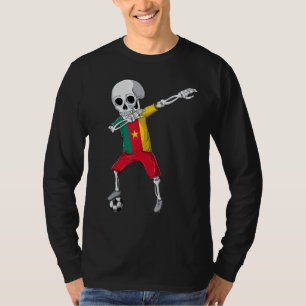 T-shirt Hommes Dabbing Squelette Football Cameroun Fans Fo