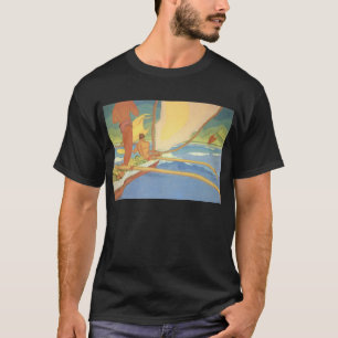T-shirt "Hommes dans le canoë de tangon dirigé pour la