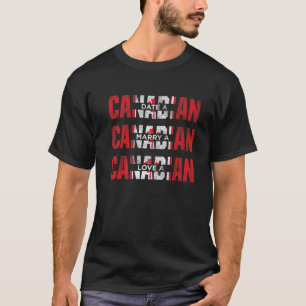 T-shirt Hommes Date Un Mariage Canadien Un Amour Canadien