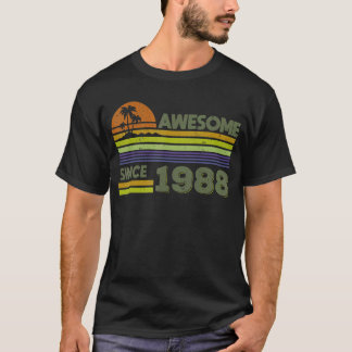 T-shirt Hommes De 34 Ans Femmes Étonnant Depuis 1988