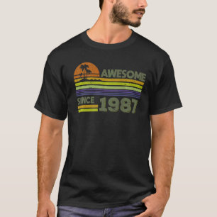 T-shirt Hommes De 35 Ans Femmes Étonnant Depuis 1987