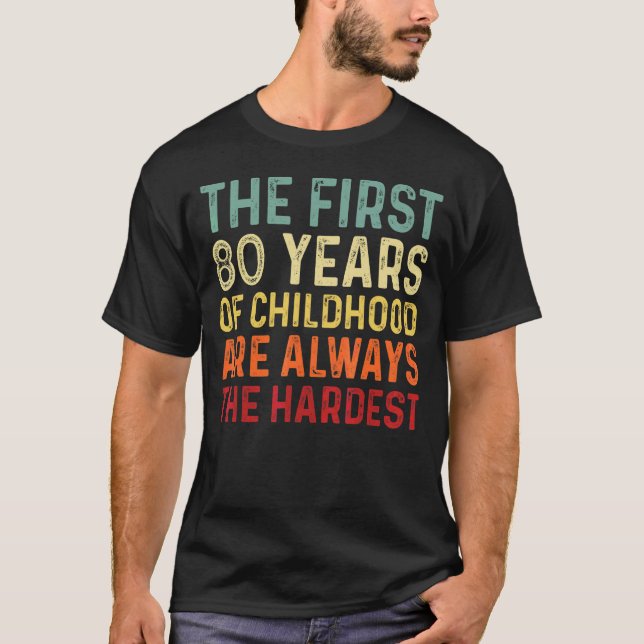 T-shirt Hommes de 80 ans rétro, 80e anniversaire (Devant)
