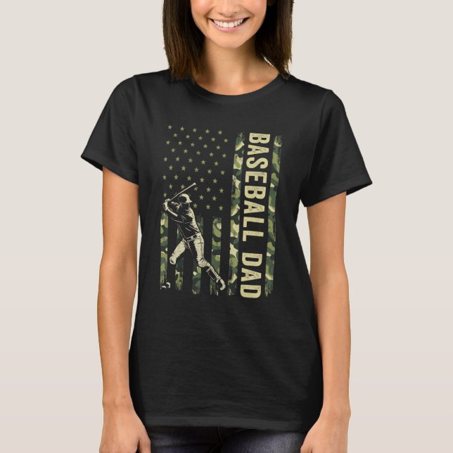 T-shirt Hommes de baseball Camion Américain Drapeau Baseba (Devant)