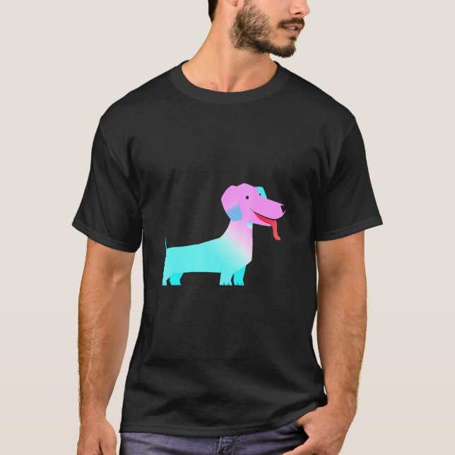 T-shirt Hommes de chien de saucisse de teckel (Devant)