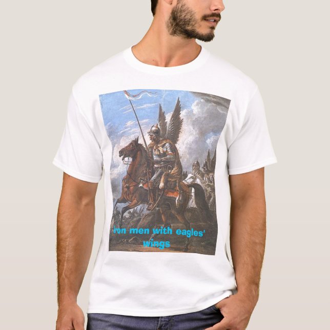 T-shirt Hommes de fer avec les ailes des aigles (Devant)