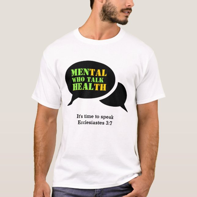 T-shirt HOMMES DE LA Santé Mentale QUI PARLENT GUÉRIR Cust (Devant)
