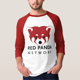 T-shirt Hommes de panda rouge/base-ball unisexe T