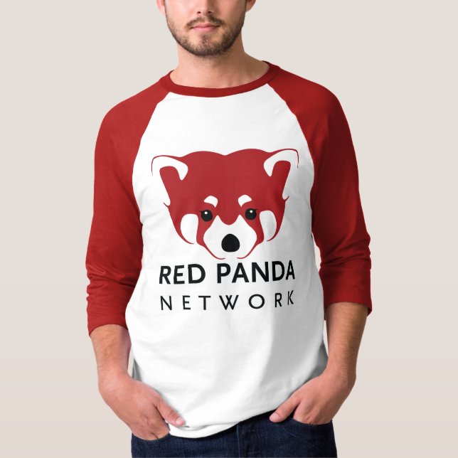 T-shirt Hommes de panda rouge/base-ball unisexe T (Devant)