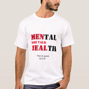 T-shirt HOMMES DE Santé Mentale QUI PARLENT GUÉRIR Écritur