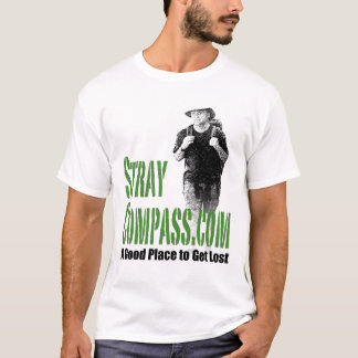 T-shirt hommes de StrayCompass.com verts sur le vert