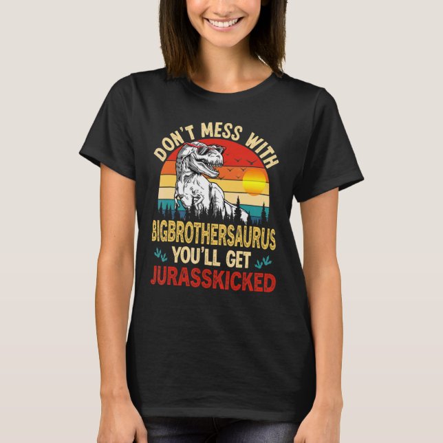 T-shirt Hommes déçus Big Brothersaurus Dinosaur Rex Gras (Devant)