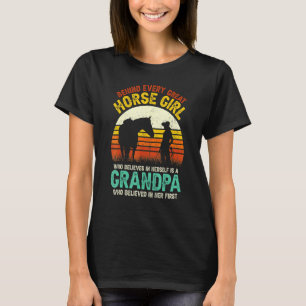 T-shirt Hommes Derrière Chaque Grande Fille de Cheval Qui 