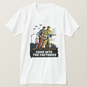 T-shirt Hommes des Etats-Unis, affiche 2ÈME GUERRE MONDIAL