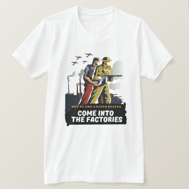T-shirt Hommes des États-Unis, affiche WW2 (Design devant)