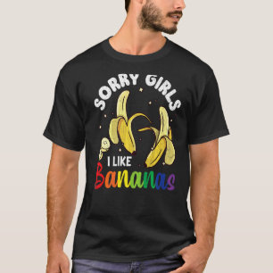 T-shirt Hommes Désolé Filles J'Aime Bananes Fun Lgbtq Gay 