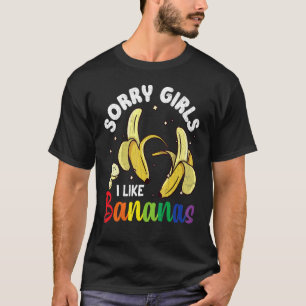 T-shirt Hommes Désolé Filles J'Aime Bananes Fun Lgbtq Gay 
