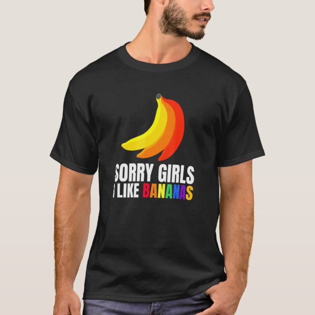 T-shirt Hommes Désolé Filles J'Aime Bananes Surprise Pour  (Devant)