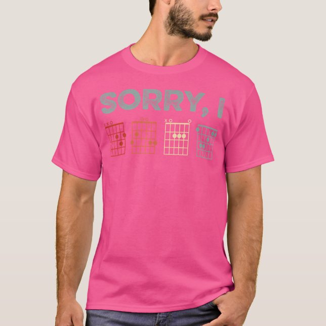 T-shirt Hommes Désolé I-Dgaf Message caché Chords Guitare  (Devant)