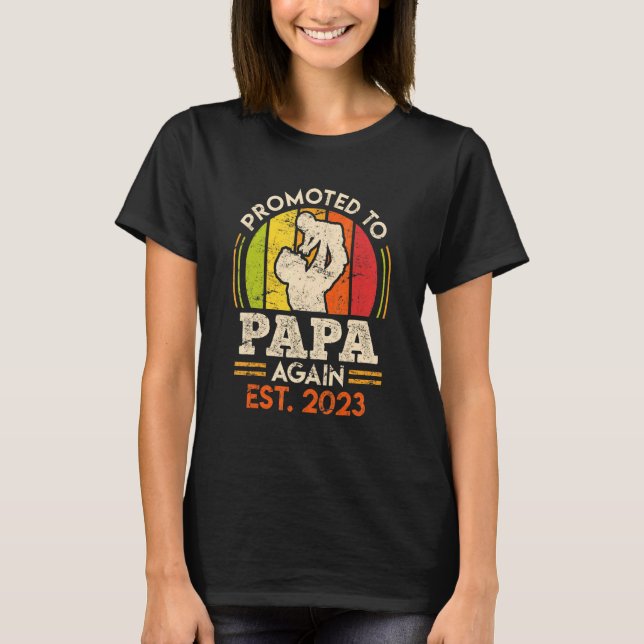 T-shirt Hommes Deuxième Enfant 2023 Papa De Deux 2 Enfants (Devant)