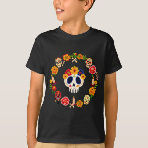 T-shirt Hommes Dia-De-Los-Muertos Crâne de Sucre Mexicain