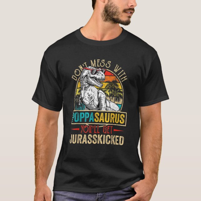T-shirt Hommes Distants Poppasaurus Dinosaur Rex Fathe (Devant)