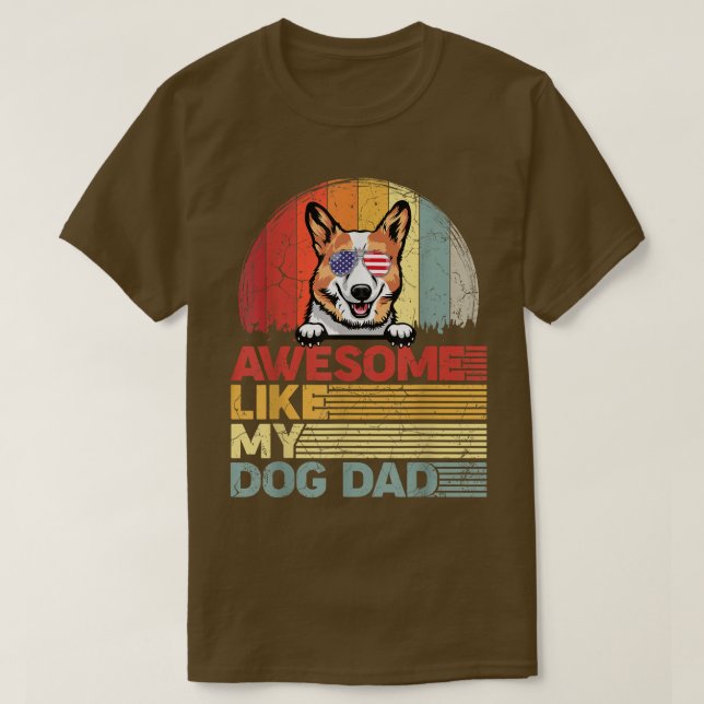 T-shirt Hommes Distressed Corgi Tee Awesome Comme Mon Chie (Design devant)