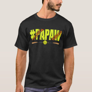 T-shirt Hommes Distressed Softball Papaw Pères de softball