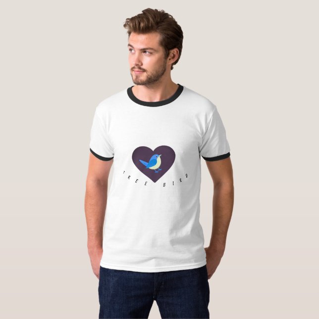 T-shirt Hommes d'oiseaux libres (Devant entier)